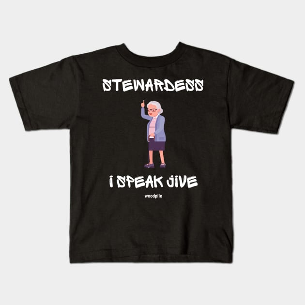 Airplane: Stewardess, I Speak Jive Kids T-Shirt by Woodpile